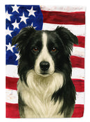 Border Collie American Flag Garden Flag