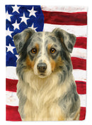 Blue Merle Border Collie American Flag House Flag