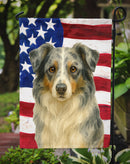 Blue Merle Border Collie American Flag Garden Flag