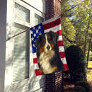 Black Tri American Shepherd American Flag House Flag