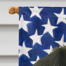 Black Tri American Shepherd American Flag House Flag