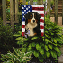 Black Tri American Shepherd American Flag Garden Flag