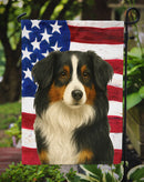Black Tri American Shepherd American Flag Garden Flag