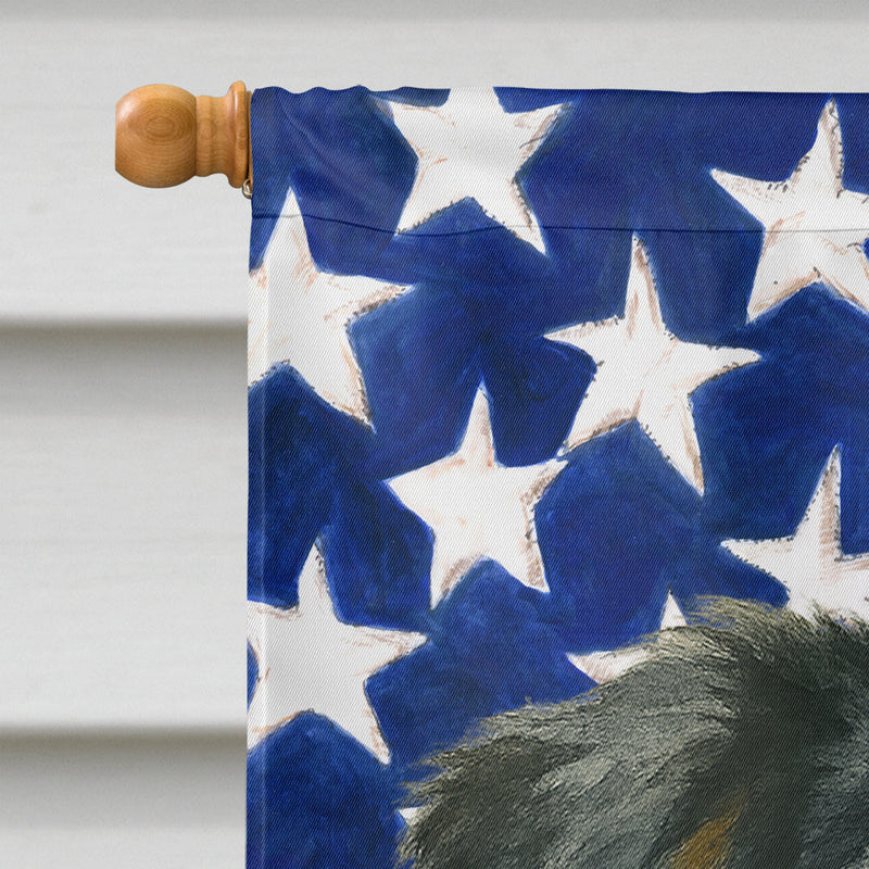Blue Merle American Shepherd American Flag House Flag