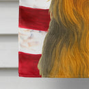Blue and Tan Longhaired Yorkshire Terrier American Flag House Flag