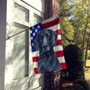 Blue Weimaraner American Flag House Flag