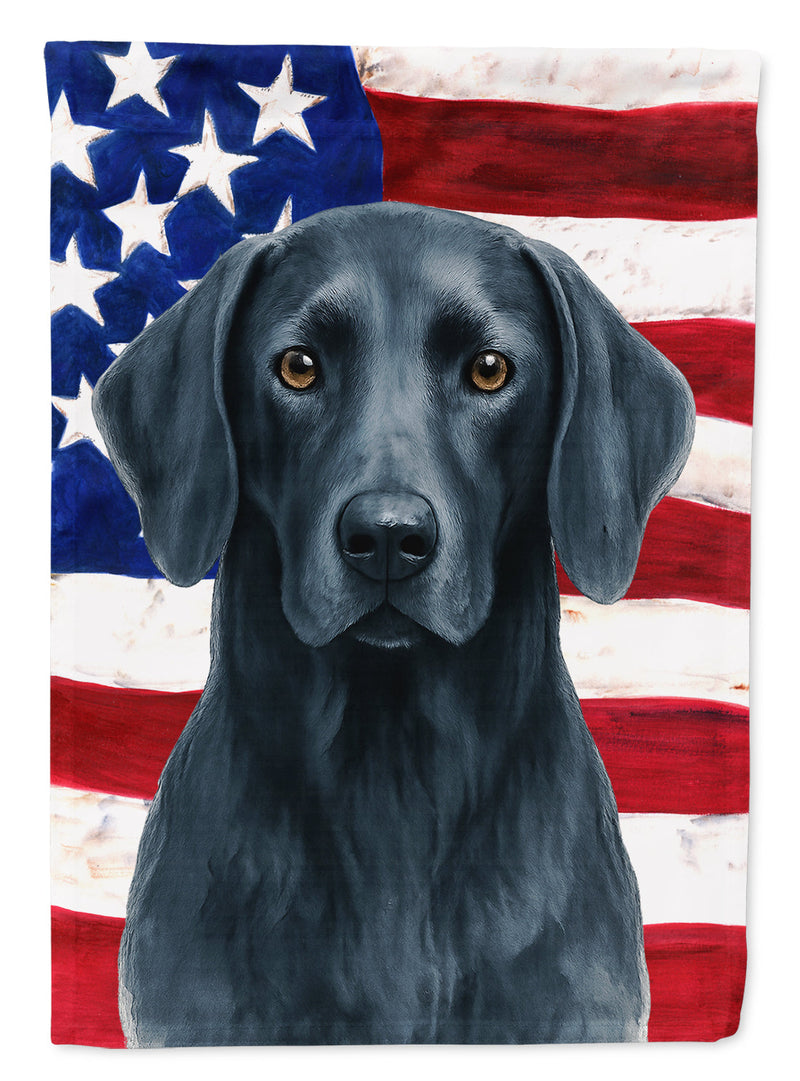 Blue Weimaraner American Flag House Flag