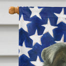Blue Merle Collie American Flag House Flag