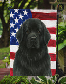 Black Newfoundland American Flag Garden Flag