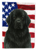 Black Newfoundland American Flag Garden Flag