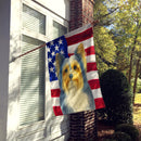 Blue and Gold Biewer Terrier American Flag House Flag