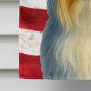 Blue and Gold Biewer Terrier American Flag House Flag