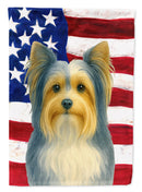Blue and Gold Biewer Terrier American Flag House Flag