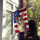 Blue Merle Cardigan Welsh Corgi American Flag House Flag
