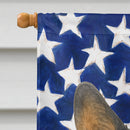 Blue Merle Cardigan Welsh Corgi American Flag House Flag