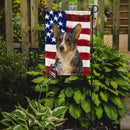 Blue Merle Cardigan Welsh Corgi American Flag Garden Flag