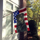 Black Shar Pei American Flag House Flag