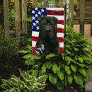 Black Shar Pei American Flag Garden Flag