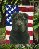 Black Shar Pei American Flag Garden Flag