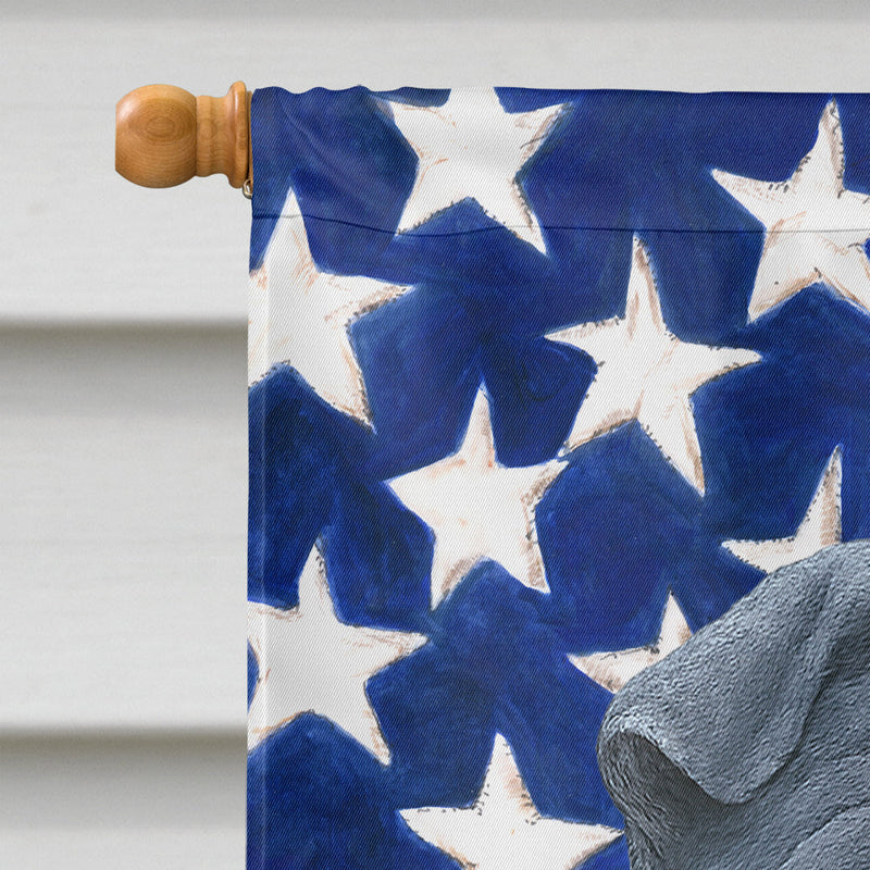 Blue Shar Pei American Flag House Flag