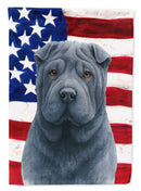 Blue Shar Pei American Flag House Flag