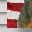 Blue Brindle Greyhound American Flag House Flag