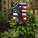 Blue Greyhound American Flag Garden Flag