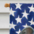 Blue Italian Greyhound American Flag House Flag