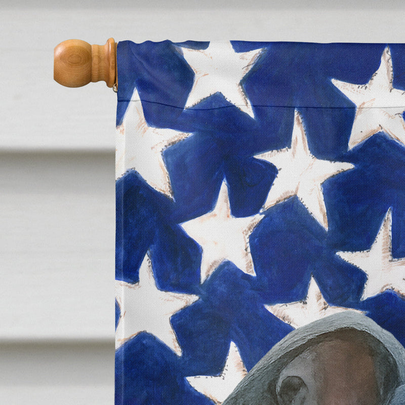 Blue Italian Greyhound American Flag House Flag