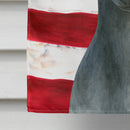 Blue Italian Greyhound American Flag House Flag