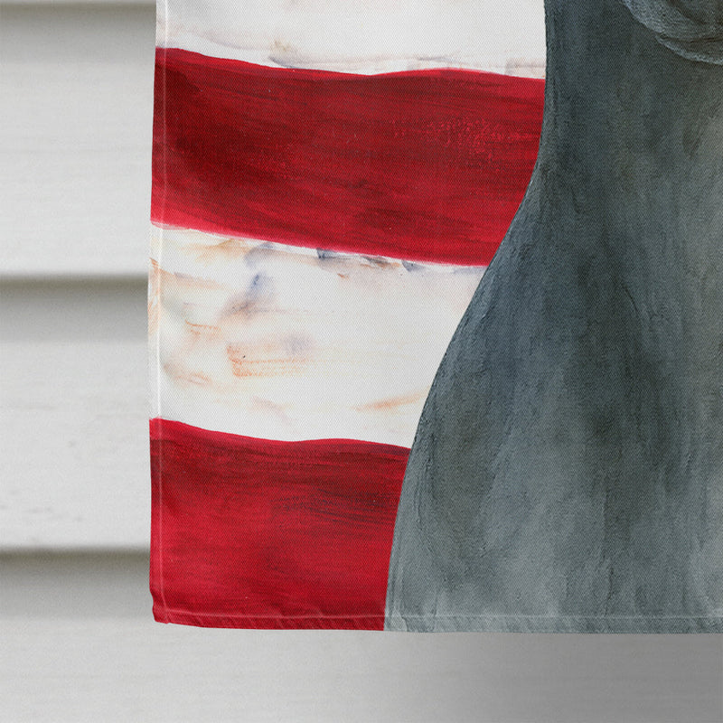 Blue Italian Greyhound American Flag House Flag