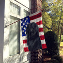 Black Lhasa Apso American Flag House Flag