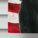 Black Lhasa Apso American Flag House Flag
