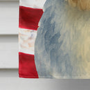 Blue and White Old English Sheepdog American Flag House Flag