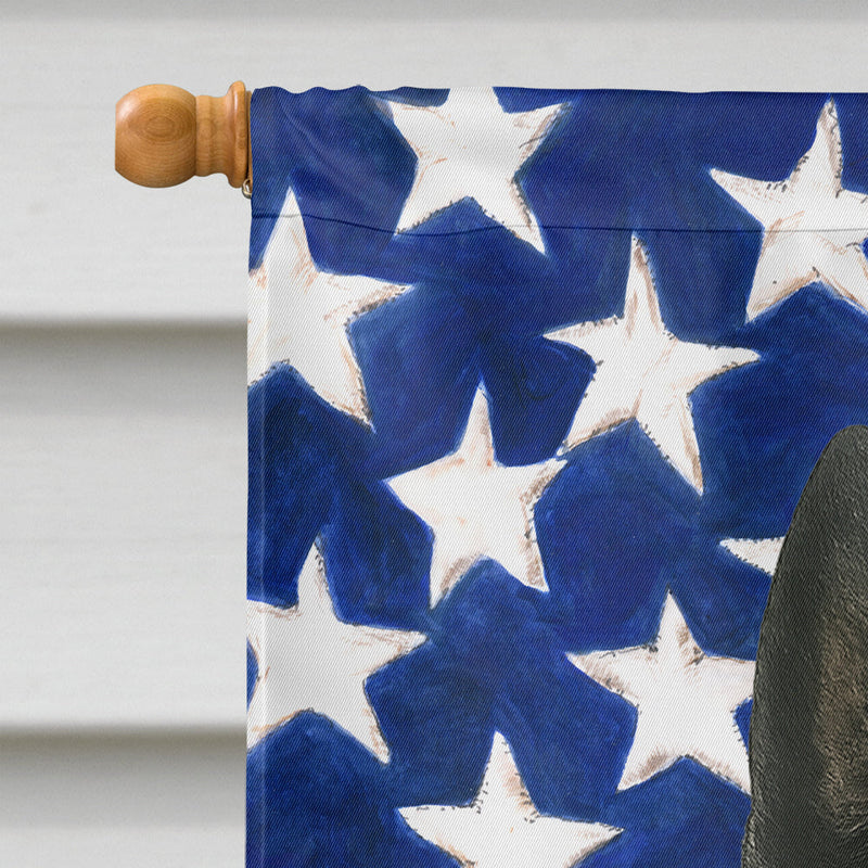 Black Scottish Terrier American Flag House Flag