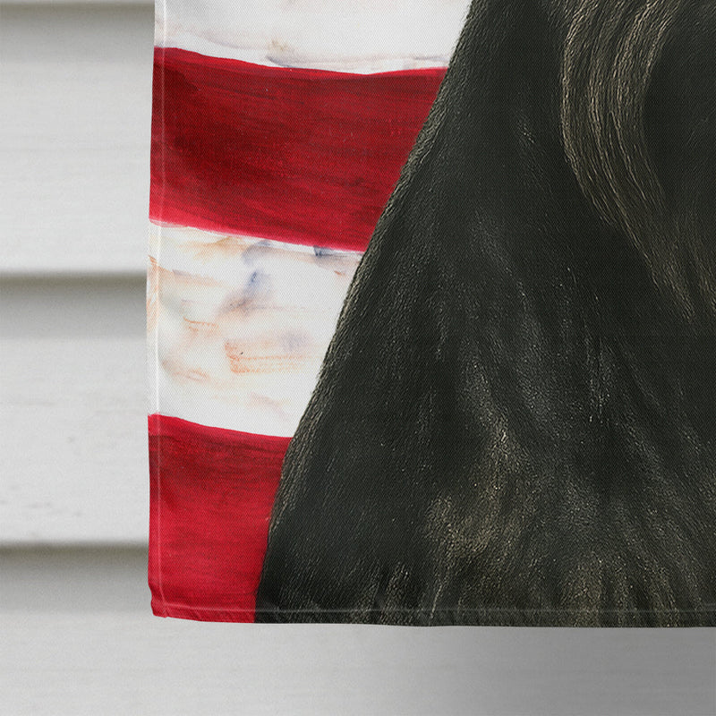 Black Scottish Terrier American Flag House Flag