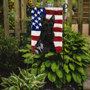 Black Scottish Terrier American Flag Garden Flag