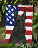 Black Scottish Terrier American Flag Garden Flag