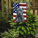 Blue Staffordshire Bull Terrier American Flag Garden Flag