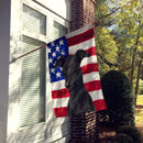Black Whippet American Flag House Flag
