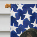 Black Whippet American Flag House Flag