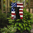Black Whippet American Flag Garden Flag