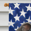 Blue Whippet American Flag House Flag