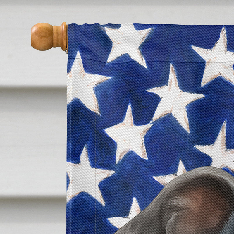 Blue Whippet American Flag House Flag