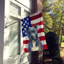 Blue American Staffordshire Terrier American Flag House Flag