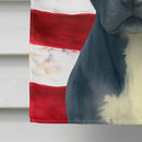 Blue American Staffordshire Terrier American Flag House Flag