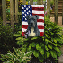 Blue American Staffordshire Terrier American Flag Garden Flag