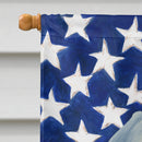 Blue Bearded Collie American Flag House Flag