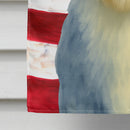 Blue Bearded Collie American Flag House Flag