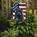 Blue Chow Chow American Flag Garden Flag